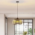 thumbnail image 6 of HOMEBYTE Modern Oblate Black Crystal Chandelier Fixture，Ceiling Pendant light for Living Room, Bedroom, Kitchen, Dining Room, Hallway，Adjustable Color Temperature，Dimmable，120V，E26，W16.5*L31.5, 6 of 13