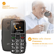 artfone C1+4G, Unlocked Cell Phone for Seniors, Basic Phone with Large Buttons, SOS Button, Loud Speaker, Speed Dial, FM Radio, Charging Dock, Black