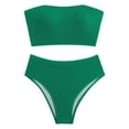 thumbnail image 6 of Uaswgudfs Women's Strapless One-Piece Swimsuit with High-Waisted Bottom for a Sleek and Sophisticated Beach Look Green 2XL, 6 of 6