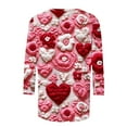 2025 Womens Funny Holiday Shirts Cute Heart Printed 3/4 Sleeve Pullover