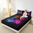 thumbnail image 4 of Homewish Ice Hockey Athlete Queen Sheet Sets for Kids, Modern Sports Lover Flat Sheet, Est Hockey Sleep Queen Fitted Sheet, Super Cozy Room Decor, 4-Piece, 4 of 7