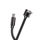 thumbnail image 2 of Cable USB tipo C a USB-C PD de nailon trenzado con codo de 90 grados para Samsung y Tesla, cargador rápido de 60 W, cable USB-C., 2 of 5