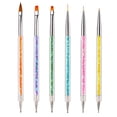 thumbnail image 1 of iminoo 6 pinceles para decoración de uñas de doble punta, pincel para puntear, herramientas de dibujo, pincel de doble punta para diseños de uñas (estilo A), 1 of 5