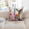 thumbnail image 5 of Watercolor Bird Throw Pillow Covers 18x18 Set of 2,Spring Hummingbird Floral Pillowcases for Sofa Couch Living Room, 5 of 6