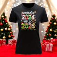 thumbnail image 3 of Playera Blusa Con Estampado De Goodbye 2024 Hello 2025 Fin De Año Año Nuevo Color Negro Talla Grande Marca Emil SaEs, 3 of 4