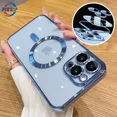 thumbnail image 2 of Magnetic Plating Case For iPhone 15 14 16 13 12 11 Pro Max With Camera Lens Protector Glass For Magsafe Wireless Charger Cover Purple For iPhone 11Pro Max, 2 of 6