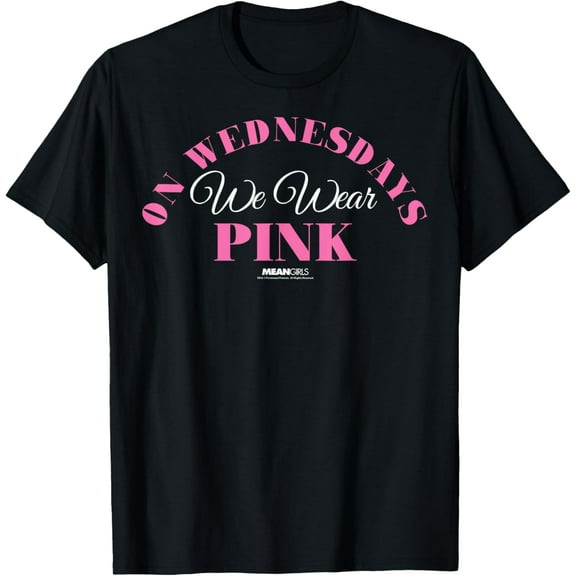 Mean Girls On Wednesdays We Wear Pink Typographic T-Shirt