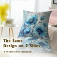 thumbnail image 7 of Blue Floral Throw Pillow Covers in Watercolor Flower Decorative Couch Pillow Cases Set of 2 Home Decor for Bedroom Cushion Outdoor, 7 of 7