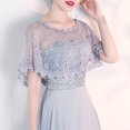 thumbnail image 2 of XIAOCHA Women's Lace Scallop Shrug Short Sleeve Cropped Shrugs Oktoberfest Party Capelet Bolero, 2 of 5