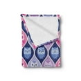 thumbnail image 2 of Owl Soft Flannel Fleece Blanket, Tired Eyes Closed Sleeping Owls Silent Flight Kids Vertical Design Illustration, Cozy Plush for Indoor and Outdoor Use, 70" x 90", Pink Purple Blue, by Ambesonne, 2 of 5