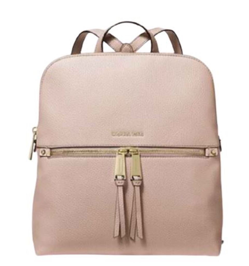 rhea slim pebble leather backpack