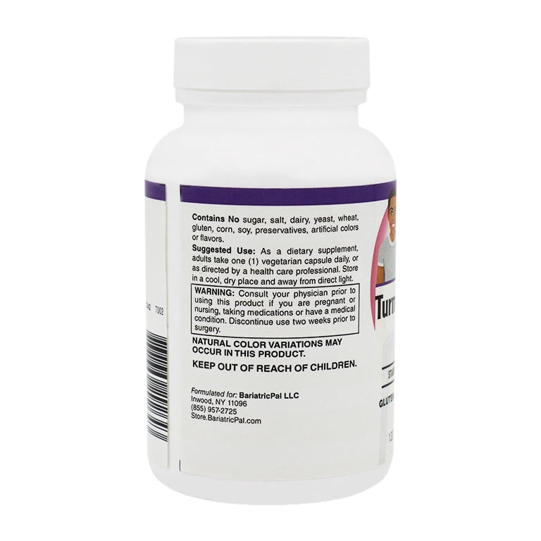 Turmeric Extract Capsules (500mg) with Curcumin C3 Complex by BariatricPal Size: 120 Count