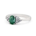 thumbnail image 1 of 2.60 Ct Latest Design Oval Shape Real Emerald Gemstone Diamond Ring for Wedding 14K White Gold Size 11.5, 1 of 7