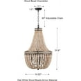 thumbnail image 3 of MANXING Farmhouse Wood Beaded Chandelier Boho Light Fixture, Oak White Wooden Bead Chandeliers Rustic Kitchen Island Pendant Lighting for Dining Room, Bedroom, Entryway, Living Room, 3 of 7