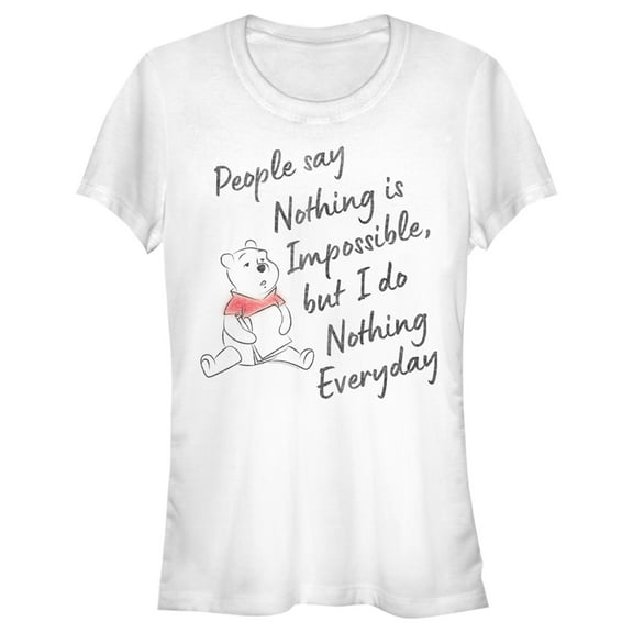 Junior's Winnie the Pooh I Do Nothing Everyday  Graphic Tee White X Large