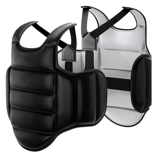Jkapagzy Protection de Poitrine de Boxe, Réversible, pour Karaté et Combat, Protection du Haut du Ventre, Ajustable