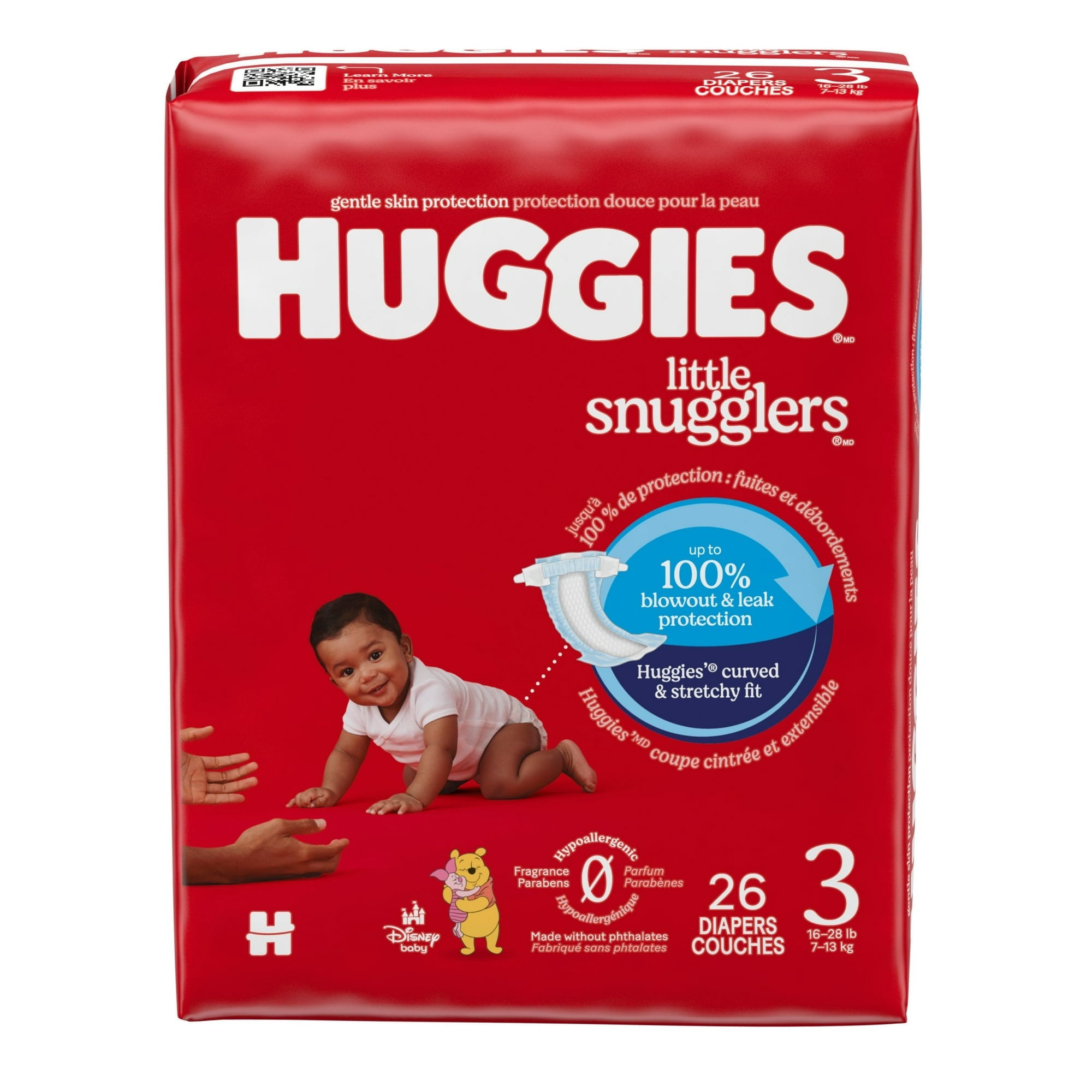 Huggies Little Snugglers Baby Diapers, Size 3 (16-28 lbs), 52 Ct (Select for More)