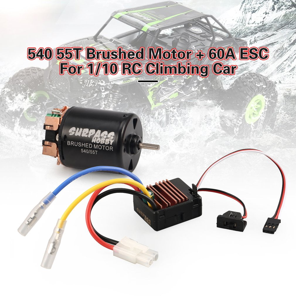 540 55T Brushed Motor 60A ESC for Axial SCX10 RC4WD D90 1/10 RC Crawler Car
