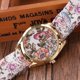 thumbnail image 4 of Reloj de pulsera de cuarzo de aleación con correa de tela floral para mujer a la moda, reloj de pulsera informal para regalo (#4), 4 of 4