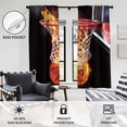 thumbnail image 3 of Basketball Window Curtains Boys Sports Kids Teen Mens Cool Modern Playroom Black Dark Orange Red Unique Living Room Bedroom Window Drapes Treatment Fabric 1 Pair Home Decor, 42" W x 63" L, Art, 3 of 6