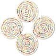 thumbnail image 2 of Ensemble, Fil de Coton Pur Tissé Rond Tapis de Boisson Chauds Ensemble de 8 par 4.3 Pouces Protège les Meubles de la Condensation et des Rayures Excessives (Arc-en-Ciel), 2 of 7