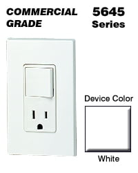 Leviton Decora 5645-W Interrupteur Combiné 3 Voies/AC 15 A