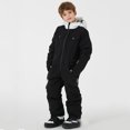 thumbnail image 2 of AWZXDE Boys All Season Insulated Snowsuit Jumpsuit For Skiing Outdoor Winter Activities Thermal Windproof Soft Kids Romper Baby Winter Suit Black, 2 of 9