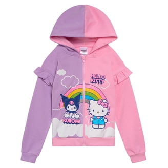 Hello Kitty Sanrio Fleece Zip Up Hoodie with Ears (Girls), Sizes 4