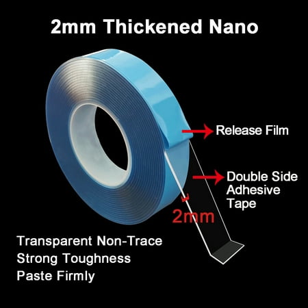 1-5M Double Sided Tape Heavy Duty Adhesive Traceless Tape Clear  Washable (Best Way To Remove Double Sided Tape From Car)