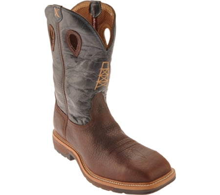 Details about   Twisted X Work Boots Mens Leather Lite Cowboy ST Cognac Blue MLCS006 
