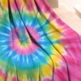 thumbnail image 3 of Rainbow Tie Dye Mandala Pattern Blanket,Comfortable Soft Flannel Throw Blanket,All Season,Warm Lightweight Blankets for Sofa Bed Couch Living Room Chair,50"x60", 3 of 4