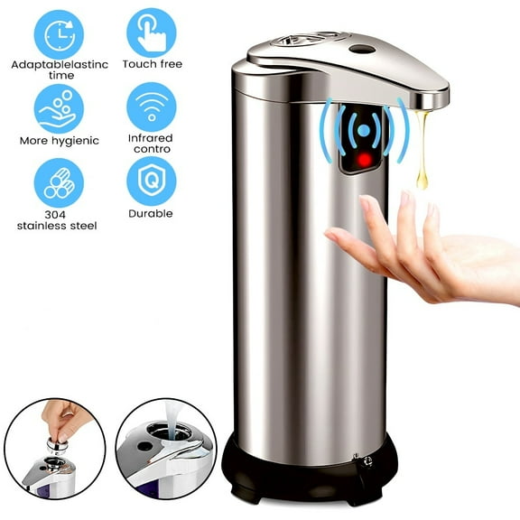 Kepeak Automatic soap Dispenser touchless Automatic Liquid Soap Dispenser 3 Adjustable Soap Dispensing Levels for Kitchen and Bathroom