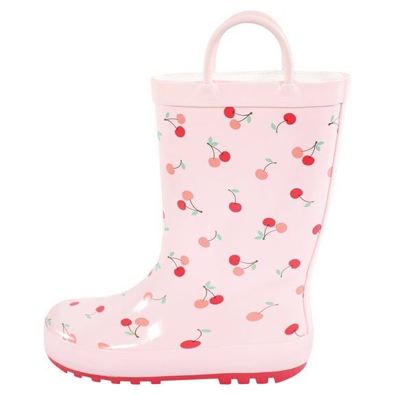 Hudson Baby Infant and Toddler Girls Rain Boots, Cherry Sweet, 4 Toddler