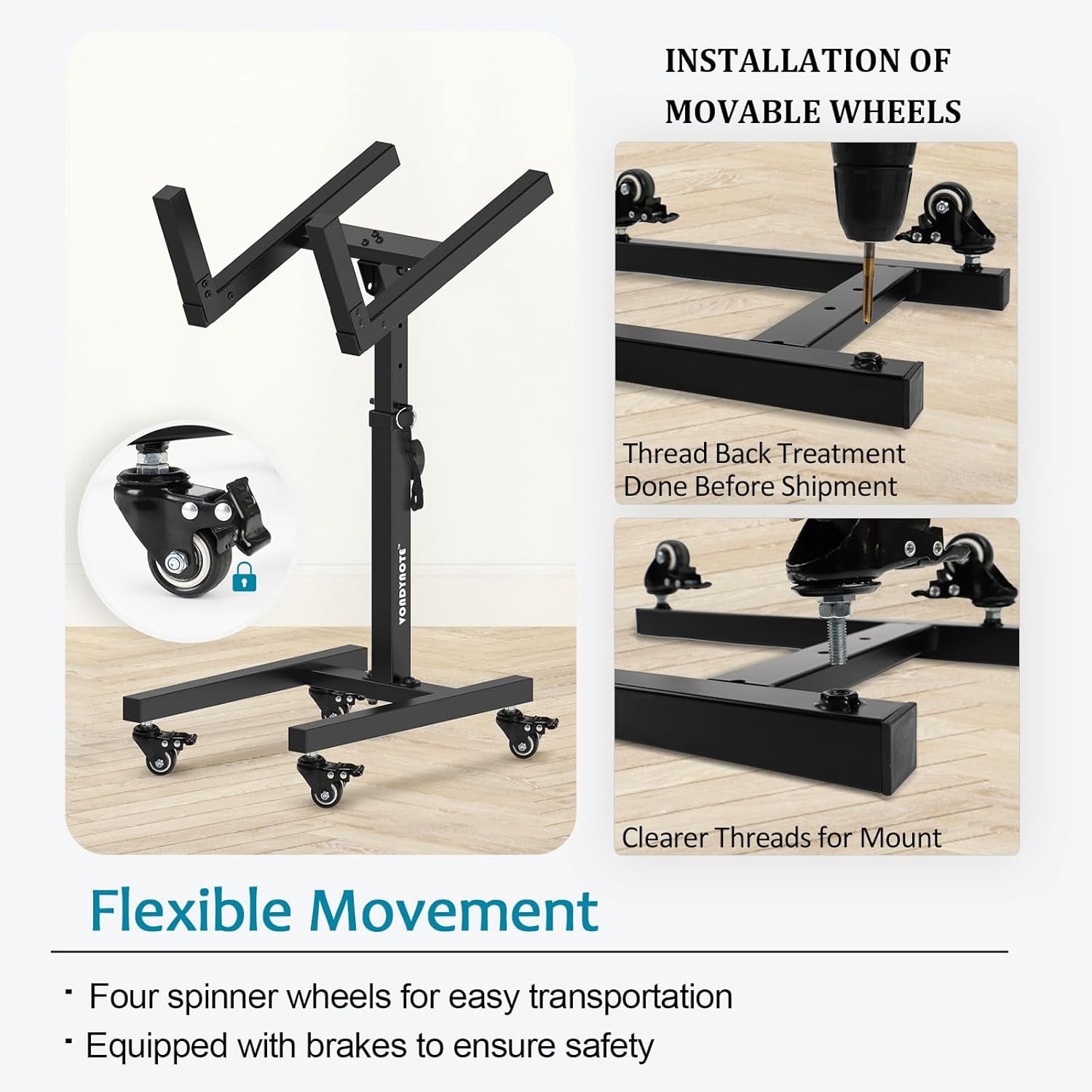 Adjustable Guitar Amplifier Stand with Wheels - Heavy Duty Mobile  Tilt Back Stand for Combo Speakers