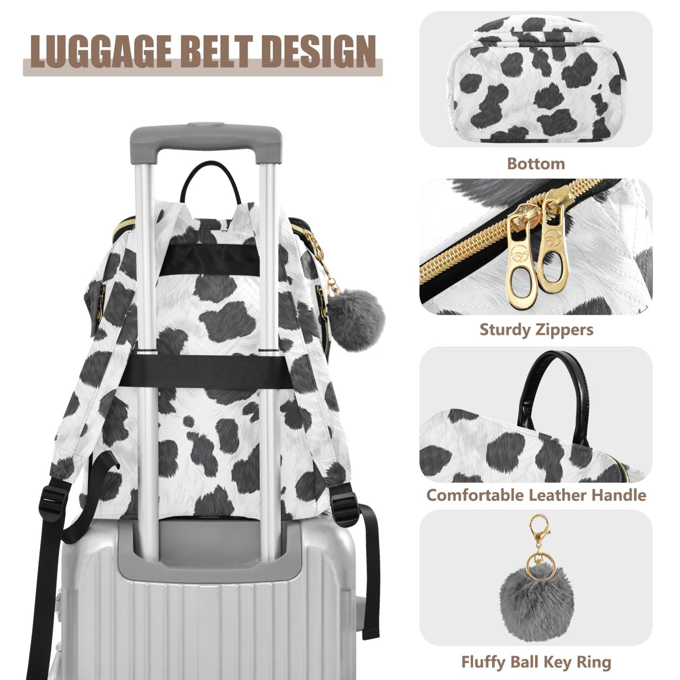 ALAZA Cow Print Travel Backpack Laptop Bag Large Capacity Daypack