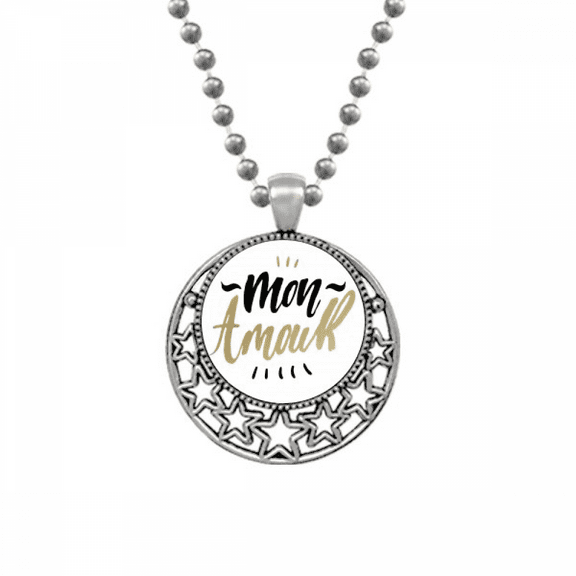 Mon Amour My Love Quote Style Necklaces Pendant Retro Moon Stars Jewelry
