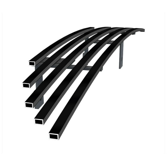 APS Compatible with Ford Mustang 1994-1998 Main Upper Stainless Steel SS Black Billet Front Grill Grille Insert F86001H