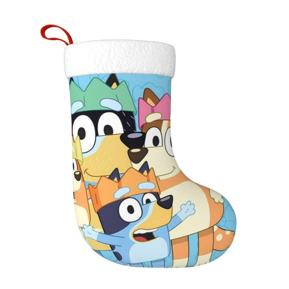 Saiise Bluey Print 17.7 Inches Christmas Stockings,Large Stockings for for Christmas Xmas Tree Holiday Fireplace Family Decor Gifts