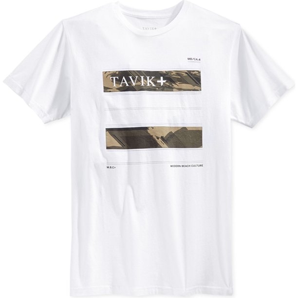 Camiseta gráfica Tavik Camo Modern Graphic playera para hombre blanco mediano