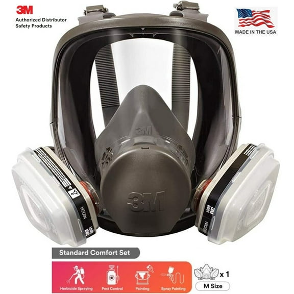 3M 7 IN 1 REUSABLE FULL FACE RESPIRATOR FACEPIECE GAS MASK PAINTING SPRAYING LRG