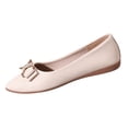 thumbnail image 2 of IEMIEMIEM Women's Leather Flats Comfortable Pointe Toe Slip On Flats Soft Work Flats 2026 Fashion Mary Jane Flats Beige 5 Wide, 2 of 3