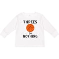 thumbnail image 3 of Inktastic Basketball Threes or Nothing Boys or Girls Long Sleeve Toddler T-Shirt, 3 of 5