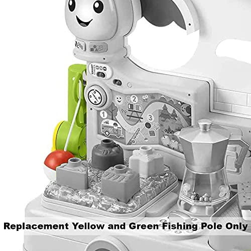 Replacement Parts for Fisher-Price Laugh & Learn 3-in-1 On-The-Go Camper Playset - Gtj59 ~ Replacement Yellow and Green Fishing Pole with Bobber, Red