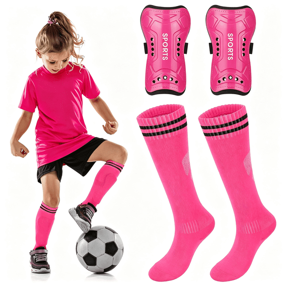 TELOLY Soccer Shin Guards and Socks for Toddler Kids Youth,Lightweight Soccer Shin Pads Protective Defender Gear for 3-5,5-10,10-15 Years Old Children Teen Boys Girls Sports Game