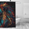 thumbnail image 3 of DouZhe Colorful Lion Head Cartoon Pattern Shower Curtain, Waterproof Bath Curtains for Bathroom Decorations, 72 x 72 inches, 3 of 7