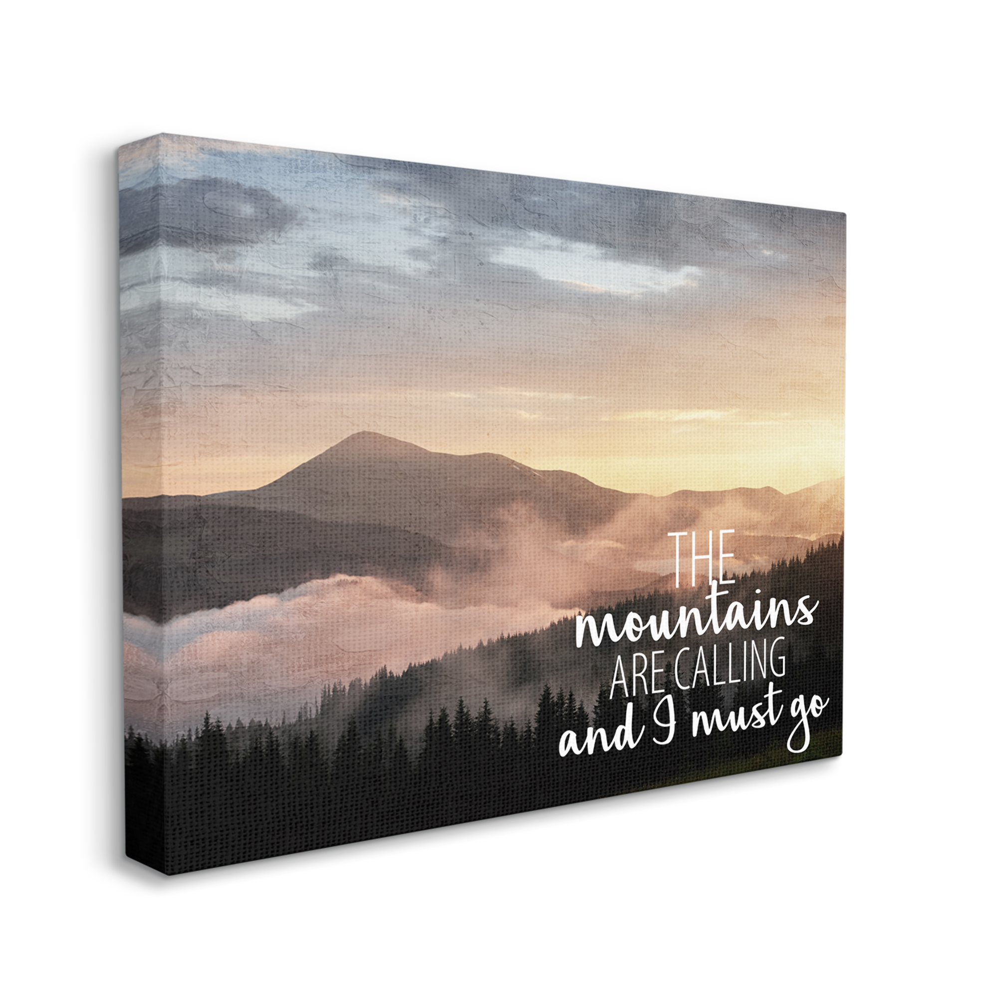 Stupell Industries Mountains Are Calling Landscape Landscape Painting Gallery Wrapped Canvas Art Print Wall Art, 30 x 24