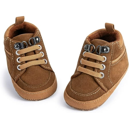 

QWZNDZGR Baby Boys Girls High Top Sneakers Soft Soles Anti Skid Infant Ankle Shoes Toddler Prewalker First Walking Crib Shoes