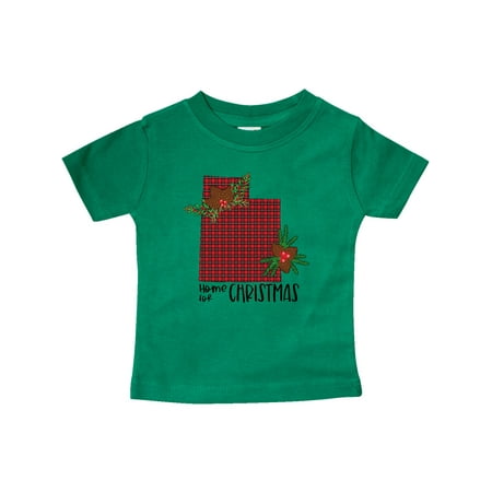 

Inktastic Home for Christmas Utah in Plaid with Holly Gift Baby Boy or Baby Girl T-Shirt