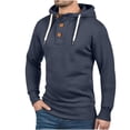 thumbnail image 1 of PEZHADA Mens Hoodie Button Up Pullover Sports Casual Jacket, 1 of 7