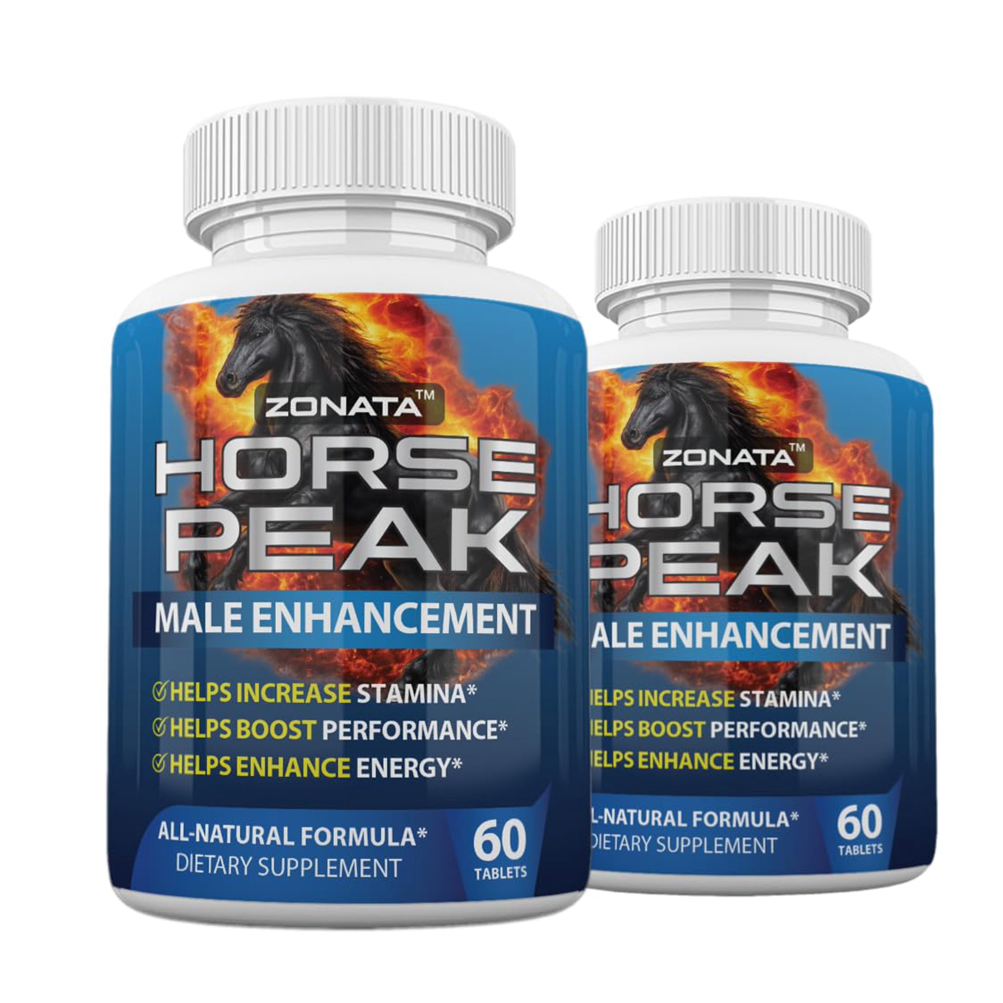 (2 Pack) Zonata Horse Peak Dietary Supplements for Men - Horse Peak Supplement Naturally Enhance Performance, Endurance, and Energy Levels* - Horse Peak Pills - 120 Count